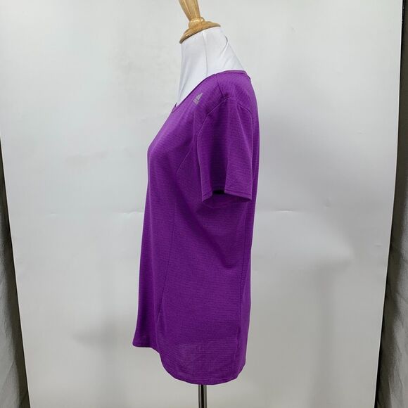 Adidas Climalite Tee Shirt Womens M Purple Crew Neck Performance Short Sleeve - Picture 4 of 9